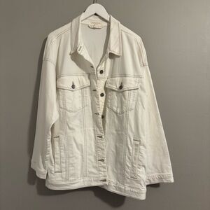 Eileen Fisher | White Women's Denim Jacket Organic Cotton Blend